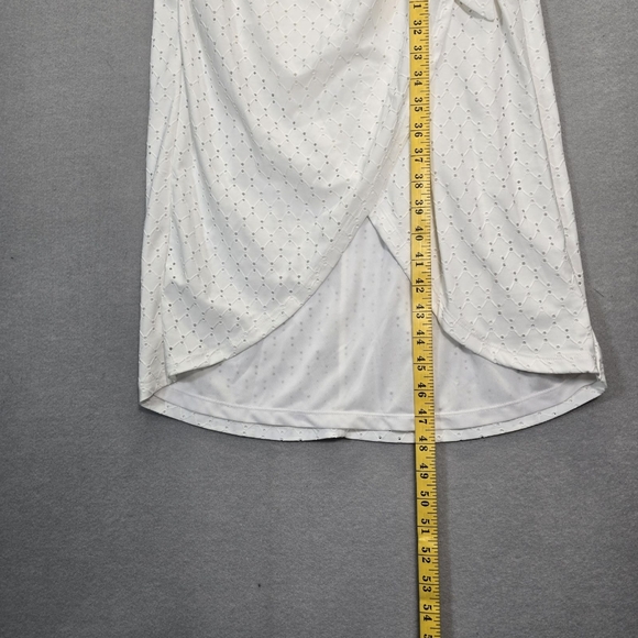 MICHAEL KORS Womens White Eyelet Tie Pullover Styling Sleeveless Scoop Neck Knee - Picture 5 of 9